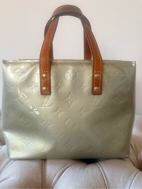Louis Vuitton Reade PM Vernis Mini Tote Bag Sage Green